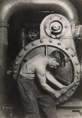 LEWIS W. HINE (1874-1940) Mechanic at Steam Pump in Electric Power House.
